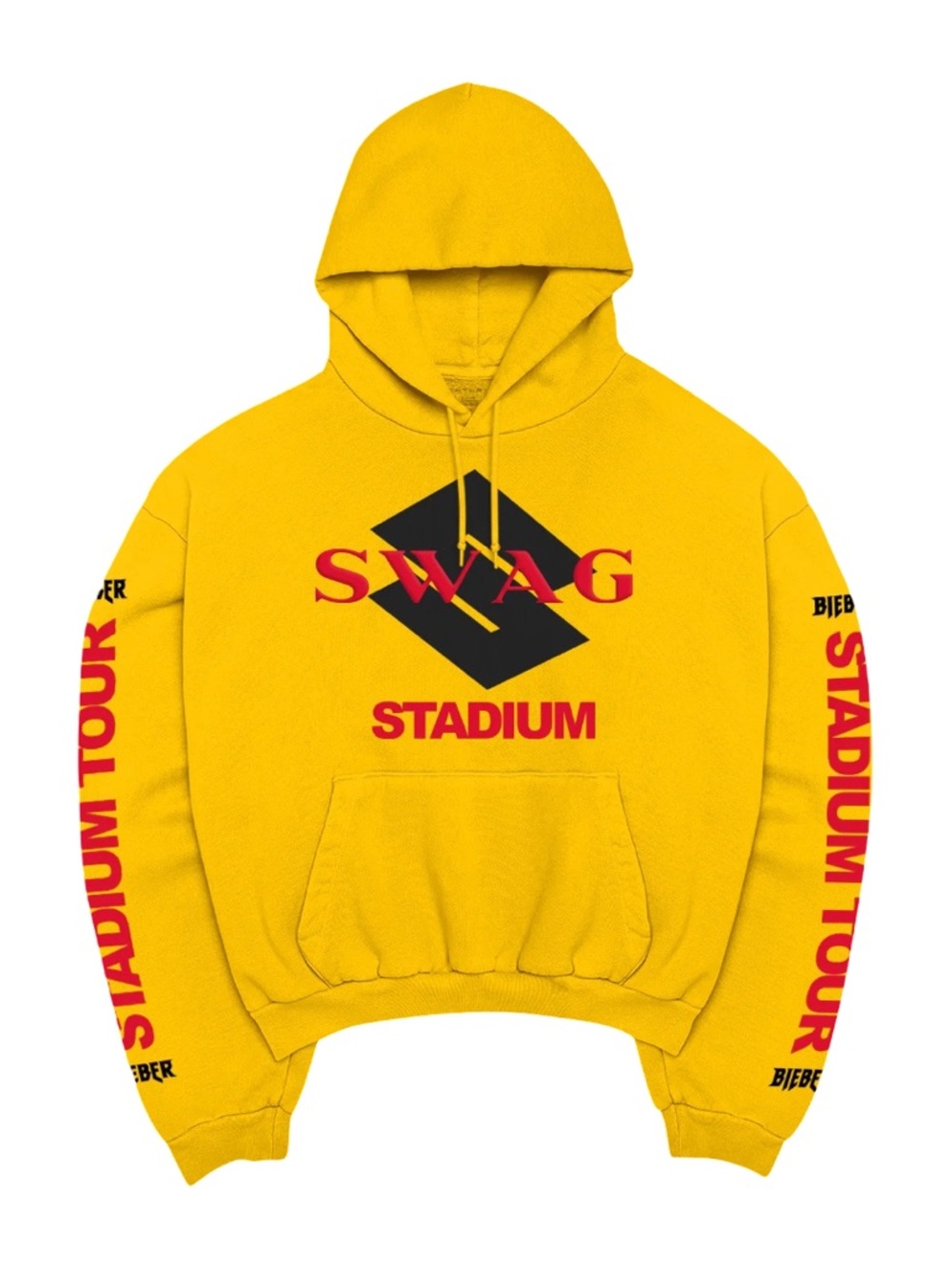 Justin Bieber Coachella 2026 Official Merch Swag Retro Stadium Hoodie Yellow XL